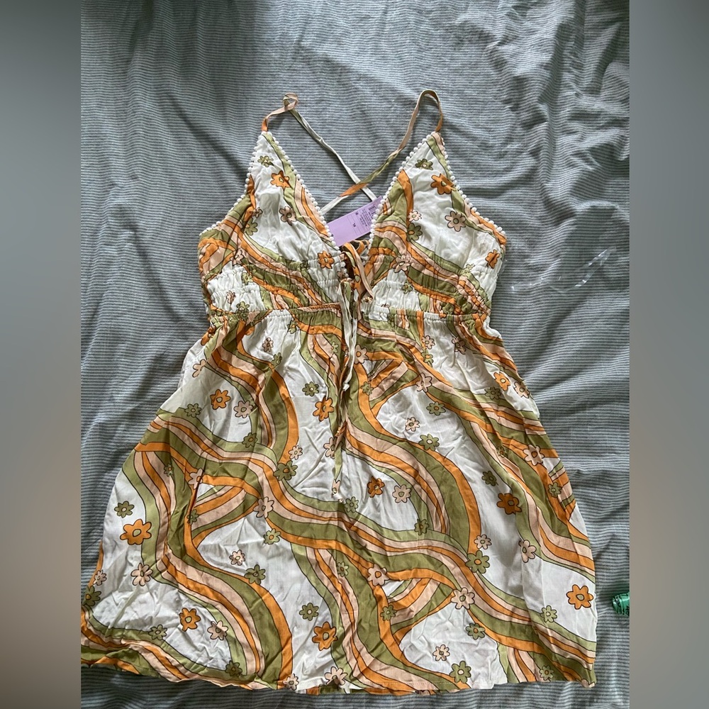 Wild Fable Floral Dress in Green and Orange